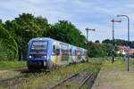 73 916, 73 908 und 73 907 kommen aus Richtung W�rth in Lauterbourg eingefahren und passieren soeben die Ausfahrsignale in Richtung W�rth.