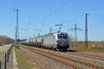 7193 001 der akiem führte am 03.04.25 einen Kesselwagenzug durch Saarmund Richtung Schönefeld.