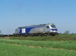 Die Euro 4001 von Europorte mit dem Leerzug Obernai - Gironcourt in der Gegend von Entzheim am 26/04/11.