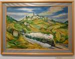 Eisenbahnmuseum Ljubljana (Laibach), Blid vom slowenischen Maler Stane Kumar (1910-1997), gemalt 1950, Öl auf Hartfaserplatte, Genehmigung liegt vor, Juni 2016