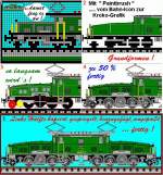 Kroko-Zeichnung in der Entstehung (aus der Vergrerung dreier aneinandergereihter, selbstgezeichneter 32x32-Icons)