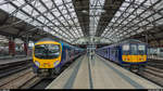 TransPennine Express 185 118, noch in der alten bis 2016 verwendeten Lackierung und Northern 319 376 stehen am 19. August 2017 in Liverpool Lime Street zur Abfahrt bereit.