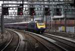 Einfahrt eines First Great Western Zuges am 20.03.2014 in London Paddington Station.