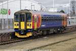 Boston,  East Midlands Trains  DMU 153374 nach Skegness, 2012,03,16, 12,20