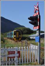 158839 erreicht Fairbourne, Ausgangspunkt der Fairbourne Steam Railway.