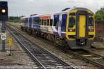 Chesterfield, Northern DMU 158784 with the 11,51 to Leeds, 23rd of September 2012