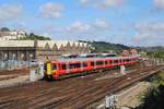  Gatwickexpress  Class 387 204 am Morgen des 1. August 2018 bei der Abfahrt von Brighton - London Victoria in Brighton.
