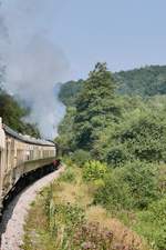 Mit viel Dampf unterwegs mit der Dean Forest Railway durch den Norchard Wood, 14.9.2016