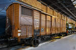 Ein gedeckter Güterwagen Anfang Mai 2019 im National Railway Museum York.