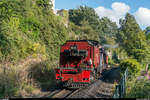 Am Endbahnhof Caernarfon umfährt die Garratt 138 den Zug. 15. August 2017.
