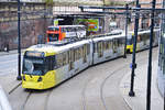 Manchester Metrolink Tram 3021 Bombardier M5000 am Manchester Piccadilly Station.