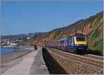 Ein Great Western Railway Class 43 HST 125 kurz nach Dawlish auf der Fahrt Richtung Exeter.