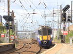 Am 14.08.2019 erreicht 385 112 von Scotrail den Bahnhof Edinburgh Haymarket.