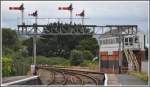 Wie vielerorts in Grossbritannien gibts auch in Llandudno noch eine Signalbox mit den dazugehrenden mechanischen Signalen. (13.08.2011)