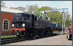Die 1952 gebaute Ivatt Class 2 41313 der British Railways kam 2006 zur Isle of Wight Steam Railway. Am 26.04.2026 steht sie im Bahnbetriebswerk in Havenstreet.