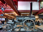 Das Original der Dampflokomotive  Rocket  befindet sich wieder in der alte Heimat Manchester.