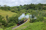 44806 k�mpft sich die Steigung zwischen Grosmont und Goathland hinauf.