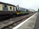 Class 35  Hymek  D7017 waits at Williton station, West Somerste Railway, with a train to Minehead.