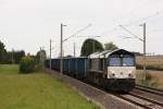 Eine Class66 mit einem Gterzug am 21.09.2011 bei Frellstedt.