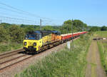 70817 approaches Alsager whilst hauling a stone train from Pinnox Branch Esso Sidings to Crewe Basford Hall, 28 May 2020