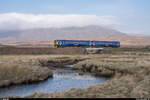 ScotRail 156 450 am Morgen des 24. April 2019 im Rannoch Moor bei Corrour auf dem Weg von Mallaig nach Glasgow Queen Street.