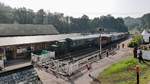 Blick zurück auf die Fahrzeugsammlung in der Norchard Low Level Station der Dean Forest Railway, 14.9.2016 