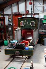 Die Dampflok SEA LION befand sich am 28.04.2018 in Aufarbeitung und wartete in der Fahrzeughalle auf ihren Kessel.