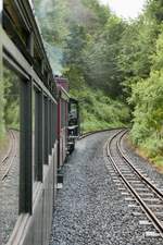 In der Ausweichstelle der Brecon Mountain Railway bei Dolygaer, Wales, 15.9.2016