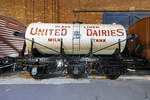 Dieser 1937 gebaute, dreiachsige Kesselwagen für leckere Milch war Anfang Mai 2019 im National Railway Museum York zu sehen.