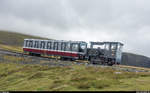 Lok 11  Peris  der Snowdon Mountain Railway am 15. August 2017 auf Talfahrt kurz nach Clogwyn.