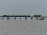 Southend Pier Railway bei bester Sicht unterwegs.