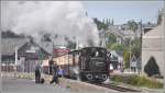 Als vierter Zug verlsst heute der 13.34 Porthmadog Richtung Blaenau Ffestiniog, verfolgt von unzhligen Fans und Photografen.