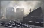 Gespenstische Szenen mit Dampflok 3 und 4 im Depot Llanberis.