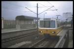 Wagen 4010 der Tyne and Wear Metro in Newcastle upon Tyne 1987.