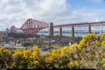 Ein ScotRail HST befährt am 27. April 2019 auf dem Weg von Edinburgh nach Inverness die Forth Bridge bei North Queensferry.