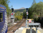 Unser Zug nach Mallaig wartet in Crianlarich auf die Erlaubnis zur Weiterfahrt.