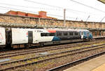Der Frontwagen des bimodalen HGV-Zuges 805 006 des Betreibers Avanti West Coast in Carlisle, 14.April 2026.