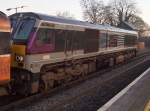 Lok 8208 Enterprice fhrt am 15.02.2005 mit InterCity Dublin - Cork in den Bahnhof Mallow ein.