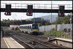 Belfast Great Victoria Station am 22.09.2018: Dieseltriebzug 4008 der NIR fährt in den Bahnhof ein.