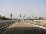 Hier die Bahnhofsausfahrt Tel Aviv Merkaz in Richtung Norden, also nach Haifa und Nahariya (Nhe Libanesische Grenze).