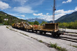 Ein Gleisbauzug von SEGECO, am 21.5.2016 im Bahnhof Calalzo-Pieve di Cadore-Cortina.