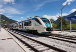 MD 044 als R 5955 (Calalzo-Pieve di Cadore-Cortina - Belluno), am 21.5.2016, bei der Abfahrt in Calalzo-Pieve di Cadore-Cortina.