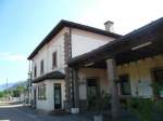 Das Bahnhofsgebude von Auer bei Bozen am 6.8.2008