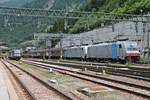 Am 05.07.2018 fuhr Rpool/RCCIT 186 287 zusammen mit Rpool/RCCIT 186 251 und einem vollen H-Wagenzug (Papier) aus dem Bahnhof von Brennero in Richtung Bozen.