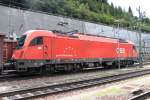 1216 032 kurz vor der Abfahrt mit dem Schrottzug nach Italien am Bahnhof Brenner/Brennero am 3.9.2014 