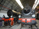 Die Dampflokomotiven 552 036 und 685 600 im Museum für Wissenschaft und Technik in Mailand (April 2015)