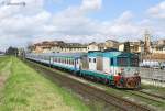 D.445 1143 propels Regionale train 11764, 1318 Siena-Firenze S.M.N toward Castelfiorentino, 12 April 2013