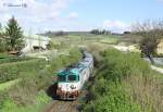 D445 1073 approaches Castellina In Chianti-Monteriggioni whilst working Regional train 11755, 0910 Firenze S.M.N-Siena, 13 April 2013