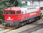 11 sept 2008, Diesel locomotive D 752.504 ( ex slovak loko ) of Ferrovia Sangritana sits at Lanciano depot