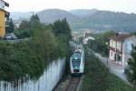 Aln 501/502 040 verlaesst auf dem Weg von Benevento nach Avellino den Bahnhof Prata di Ultco; 17.09.2007